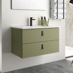 Armoire de toilette murale 2 tiroirs vert olive 80x45x48h cm - vitty