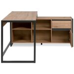 Toscohome - bureau d'angle rversible 142x139 cm en chne et anthracite - denver