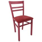 Toscohome - chaise en bois recouverte de tissu rouge - cromica
