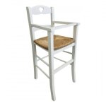 Toscohome - chaise haute pour enfant en bois massif blanc et assise en paille Toscohome - chaise haute pour enfant en bois massif blanc et assise en paille