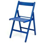Toscohome - chaise pliante en bois bleu penelope