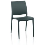 Toscohome - chaise en polypropylne design ergonomique mtal gris - curtis