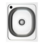 Toscohome - evier  encastrer en acier inoxydable  une cuve 40x50 cm - n205as