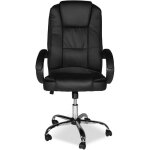 Toscohome - fauteuil présidentiel ergonomique en simili cuir noir et base chromée - milly Toscohome - fauteuil présidentiel ergonomique en simili cuir noir et base chromée - milly