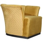 Toscohome - fauteuil en velours ocre avec base noire - argentario berger Toscohome - fauteuil en velours ocre avec base noire - argentario berger