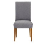 Housse de chaise en tissu élastique gris troya Housse de chaise en tissu élastique gris troya