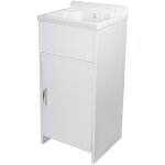 Toscohome - lavabo d'extérieur blanc avec vasque en résine 42, 5x34, 5x82h cm Toscohome - lavabo d'extérieur blanc avec vasque en résine 42, 5x34, 5x82h cm