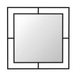 Toscohome - miroir carr 58x58 cm avec double cadre en mtal noir - corner