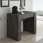 Toscohome - table console � rallonge couleur oxyde 90x51, 6 cm - luka