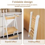 Tour d'apprentissage montessori pliable en bambou - 3 hauteurs rglables (28 / 38 / 48 cm) scuris anti ...