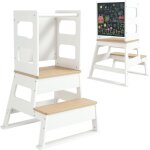 Tour d'�veil 2 en 1 pour tout - petits avec tableau noir et barri�re de s�curit� pour la cuisine, le ...