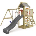 Wickey - tour de jeux en bois multiflyer avec balançoire et toboggan, tour d'escalade avec bac à sable, ... Wickey - tour de jeux en bois multiflyer avec balançoire et toboggan, tour d'escalade avec bac à sable, ...