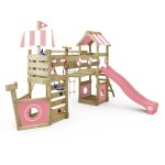 Tour de jeux en bois stormflyer avec balançoire et toboggan, cabane avec bac à sable, échelle de corde ... Tour de jeux en bois stormflyer avec balançoire et toboggan, cabane avec bac à sable, échelle de corde ...