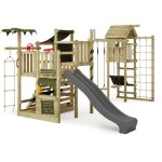 Fatmoose - tour de jeux crazycoconut club xxl avec extension de tour, bac  sable et toboggan ? anthracite ...