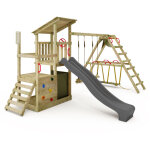 Tour de jeux portique d'escalade fruityforest avec surfswing & toboggan, tour d'escalade avec bac � sable, ...