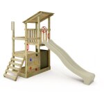 Fatmoose - tour de jeux portique d'escalade fruityforest avec toboggan, tour d'escalade avec bac  sable, ...