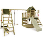 Tour de jeux portique d'escalade jazzyjungle avec surfswing & toboggan, cabane de jeu avec bac � sable, ...