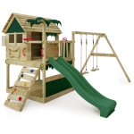Tour de jeux portique d'escalade tikataka avec toboggan & balanoire, tour d'escalade avec bac  sable, ...