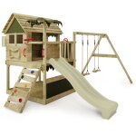 Tour de jeux portique d'escalade tikataka avec toboggan & balanoire, tour d'escalade avec bac  sable, ...