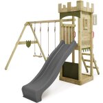 Tour de jeux portique d'escalade treasuretower avec balanoire et toboggan, tour d'escalade avec bac ...