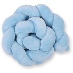 Tour de lit minky tress� pour lit b�b� 180 cm - bleu