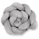 Tour de lit minky tress pour lit bb 180 cm - gris