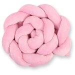 Tour de lit minky tress� pour lit b�b� 180 cm - rose