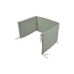 Tour de lit rversible 100% coton  motifs vgtales - vert cladon - 180 x 40 cm - livraison gratuite ...