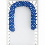 Tour de lit � roulettes minky pillow 200 cm - bleu marine � �toiles