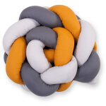 Tour de lit tress� - gris - moutarde - anthracite