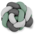 Tour de lit tress� - gris sauge anthracite