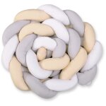 Tour de lit tress xxl - blanc - gris - beige