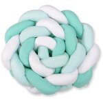 Tour de lit tress xxl - blanc et menthe