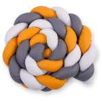 Tour de lit tress xxl - gris - moutarde - anthracite