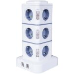 Tour multiprise, 12 prises multiprise electrique (2500w / 10a) avec 4 ports usb, multi prises électriques ... Tour multiprise, 12 prises multiprise electrique (2500w / 10a) avec 4 ports usb, multi prises électriques ...