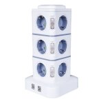 Tour multiprise, 12 prises multiprise electrique (2500w / 10a) avec 4 ports usb, multi prises lectriques ...