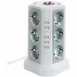 Tour multiprise parafoudre et surtension, multiprise electrique avec 5 ports usb et 12 prises, multiprise ...
