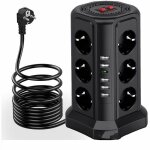 Tour multiprise parafoudre et surtension, multiprise electrique avec 5 ports usb et 12 prises, multiprise ...