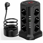 Tour multiprise parafoudre et surtension, multiprise electrique avec 5 ports usb et 12 prises, multiprise ...