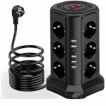 Tour multiprise parafoudre et surtension, multiprise electrique avec 5 ports usb et 12 prises, multiprise ...