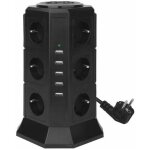 Tour multiprise parasurtenseur parafoudre 12 prises avec 5 usb 4, 5a ports bleosan - cordon de 2m - noir ...