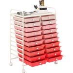 Tour de rangement, desserte  roulettes avec 10 tiroirs, chariot de rangement stable solide, 4 roulettes ...