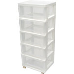 Tour de rangement, organiseur, 5 tiroirs, organiseur de bureau, 4 roues pour chambre, bureau, salon, ...