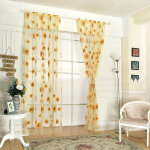 Mod�le de tournesol rideau transparent pour le d�cor de chambre � coucher du salon, rideau de fen�tre ...