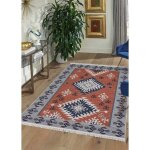 Toutapis - tapis réversible kilim aztèque colorado 03 en coton et lavable en machine 80x150 cm Toutapis - tapis réversible kilim aztèque colorado 03 en coton et lavable en machine 80x150 cm