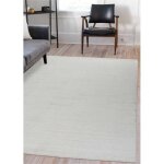 Toutapis - grand tapis salon chambre uni crme london  poils courts satins 300x400 cm