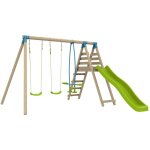 Station barbouzet 2 balan�oires - vis - � - vis - toboggan - kit d'ancrage - bois fsc� h224 cm