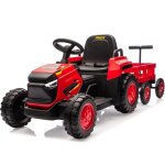 Tracteur lectrique enfants avec remorque amovible, 12v voiture lectrique 6 pneus avec tlcommande, ...