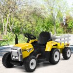 Maisonchic - tracteur electrique avec remorque pour enfants 3 vitesses lumires led fonctions audio usb ...