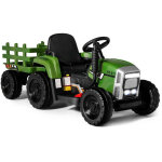 Tracteur pour enfants 12 v avec remorque amovible et voiture jouet electrique telecommandee vert
